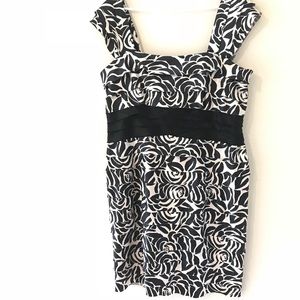 Jones New York “Rose” Black & Cream Dress